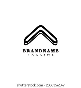 einheimische Boomerango Logo-Cartoon-Symbol süße Vorlage schwarz moderne einzelne Vektorgrafik