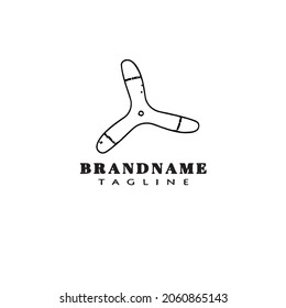 native boomerangs logo cartoon icon design template black modern isolated vector illustration