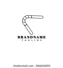 logotipo boomerangs nativos caricatura plantilla de diseño icono negro ilustración aislada moderna