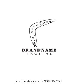 native boomerangs logo cartoon icon template black modern isolated vector illustration
