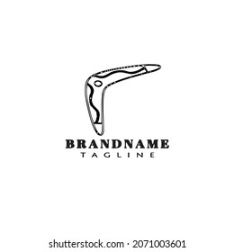 logotipo boomerangs nativos caricatura plantilla icono negro ilustración vectorial aislado