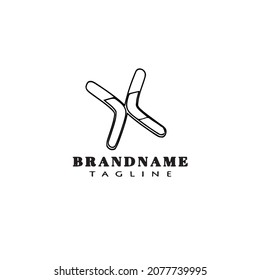 native boomerangs logo cartoon icon design black modern isolated vector illustration