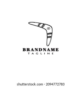 native boomerangs logo cartoon icon design black modern isolated vector illustration