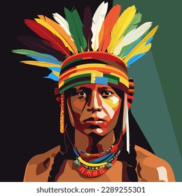 Nativo Americano Corona Plumas Ilustración Vectorial Ilustraciones svg,  vectoriales, clip art vectorizado libre de derechos. Image 76253071