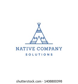 Native Camp tepee Indian Logo Design Vector Inspiration