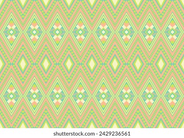 Native cloth patterns made with local cloth patterns made of orange, green and blue that can be connected in any direction.