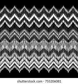 Native decorative border. Zigzag Geometric Style. Hand drawn Illustration. Seamless texture. Ethnic motif ornament. Boho shic pattern. Background for paper, rug textile, fashion design