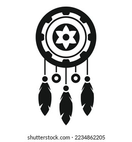 Native dream catcher icon simple vector. Aztec feather. Indian tribal