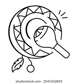 Native drum icon in doodle style 

