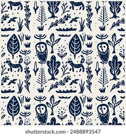 native element seamless pattern vector