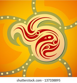 Native elements on tribal pattern