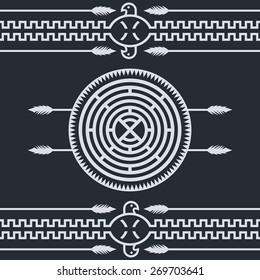 native ethnic art symbol theme vector illustration