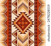 Native ethnic geometric pattern Dark blue on a soft white background. Native American fabric, tiles, rugs, shirts