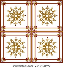 Padrão geométrico indígena etnia tailandesa samless ouro e vermelho em um fundo cinza claro. tecido, azulejos, tapetes, camisas	