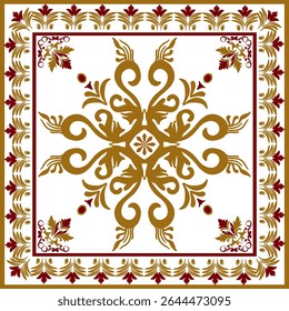 Padrão geométrico indígena etnia tailandesa samless ouro e vermelho em um fundo cinza claro. tecido, azulejos, tapetes, camisas	