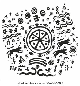 native ethnic tribal shaman symbol  