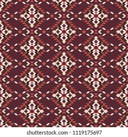 Native fabric. Geometric ethnic seamless pattern. Can be used for textile, backgrounds, web, wrapping paper, package etc. 