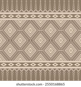 Native fabric geometric seamless tribal pattern. Southwest Aztec Navajo pattern. Traditional ethnic Ikat. Design vector for textile, printing, wallpaper, wrapping, clothing, batik, sarong, scarf