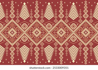 Native fabric geometric tribal pattern. Southwest Aztec Navajo ethnic seamless Ikat. Design vector for textile, printing, wallpaper, wrapping, clothing, batik, sarong.- Vector illustration