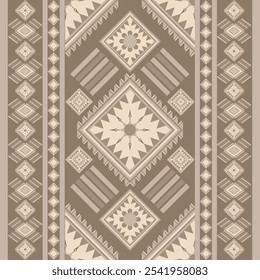 Padrão tribal geométrico de tecido nativo. Padrão navajo asteca sudoeste. Tradicional étnico Ikat sem emenda. Vetor de design para têxtil, impressão, papel de parede, envoltório, roupas, batik, sarong.