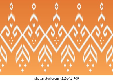 native fabric pattern, folk fabric pattern, on orange background