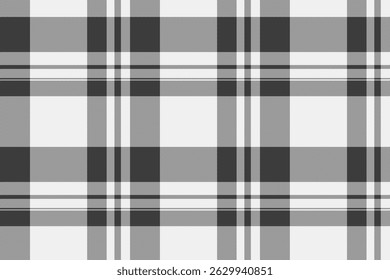 Native fabric plaid textile, bathroom background tartan texture. Fur check seamless vector pattern in white and grey colors palette.