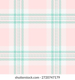 Native fabric tartan pattern, delicate check plaid seamless. Attire background vector textile texture in misty rose and white colors palette.