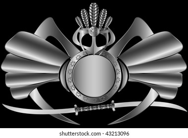 Native fantasy shield. mask and weapon. vector illustration