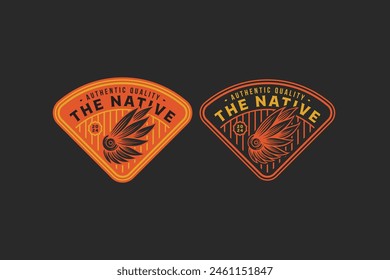 native feather american indian logo design for adventure and outdoor company business