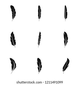 Native Feather Icon Set. Simple Set Of 9 Native Feather Vector Icons For Web Design On White Background