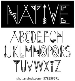 Native Font. EPS 10 Vector.