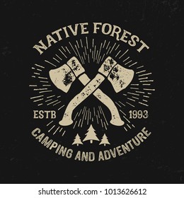 Native Forest typography. T shirt for prin and other user. Vector