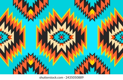 Native forms of the Navajo-American, Aztec, Apache, Southwestern, and Mexican tribes. Vector seamless pattern Designed for fabric, clothing, blankets, rugs, woven, wrapping, decoration