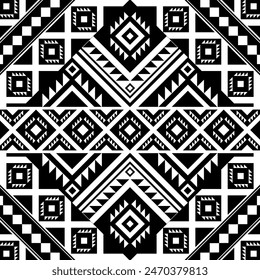 Native geometric ethnic pattern vector vintage style 2 tone black and white graphic design for clothing, home decoration, carpet, fabric. Traditional border graphic eps1 vector.