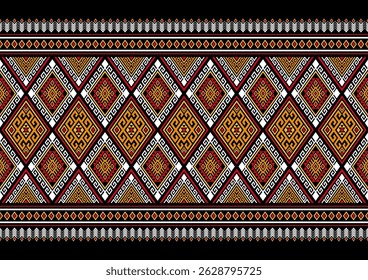 Native geometric ethnic pattern vector red tone graphic design for clothing, home decoration, carpet, fabric. Traditional border graphic eps10 vector.