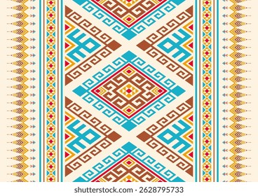 Native geometric ethnic pattern vector light tone graphic design for clothing, home decoration, carpet, fabric. Traditional border graphic eps10 vector.