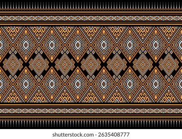 Native geometric ethnic pattern vector vintage yellow black graphic design for clothing, home decoration, carpet, fabric. Traditional border graphic eps10 vector.