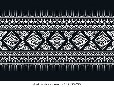 Native geometric ethnic pattern vector vintage black and white graphic design for clothing, home decoration, carpet, fabric. Traditional border graphic eps10 vector.