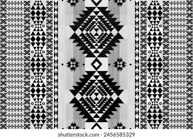 Native geometric pattern vector vintage style 2 tones black and white graphic design for clothing, home decoration, carpet, fabric, textile
