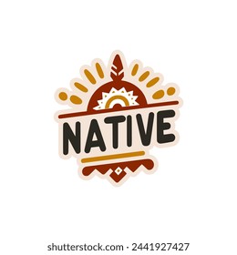 native graphic sticker t shirt vector illustration template design