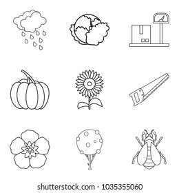 Native house icons set. Outline set of 9 native house vector icons for web isolated on white background