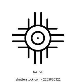 native icon. Line Art Style Design Isolated On White Background