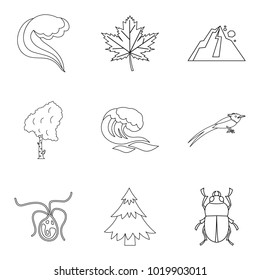 Native icons set. Outline set of 9 native vector icons for web isolated on white background