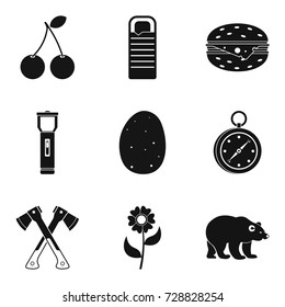 Native icons set. Simple set of 9 native vector icons for web isolated on white background