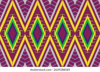Native Ikat Pattern. Geometric Ethnic pattern seamless Indian style.Tribal ethnic texture. Abstract seamless ikat striped Aztec style, Indian, Gypsy, African rug, Bohemian design for cloth, wallpaper