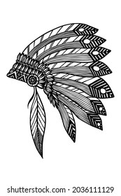 Native Indian American chief hat - Vector illustration