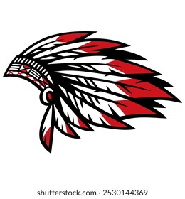 Native Indian American Hat Headdress Vector Illustration