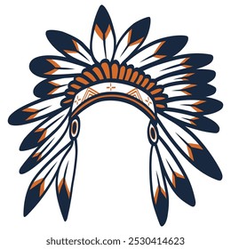 Native Indian American Hat Headdress Vector Illustration