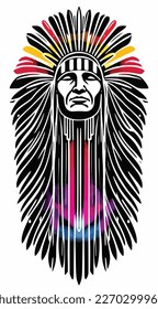 Native Indian American Vector │ Native American Vector Symbol