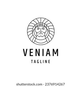 Native indian apache logo icon design template